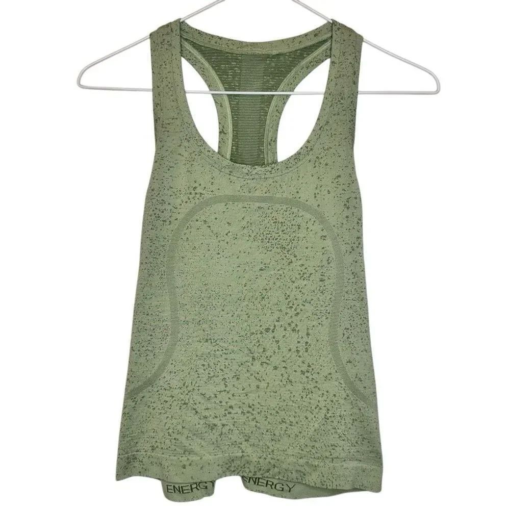 Lululemon Speckled Racerback Swiftly Speed Workout Green Tank Top Size 4